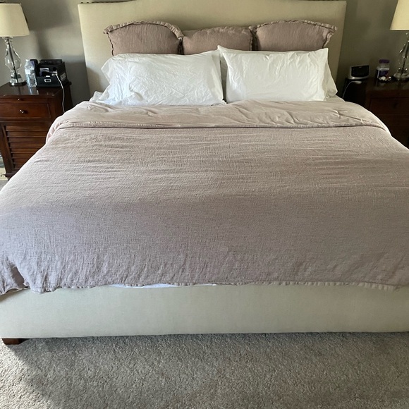 Pottery Barn European Flax Linen Waffle Duvet Cover - Picture 7 of 8